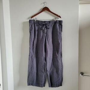 Ann Taylor LOFT Marisa Straight Leg Pant 100% Linen Womens L/XL